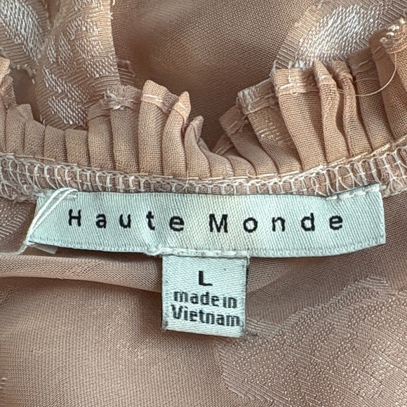 Haute Monde Blush Pink Ruffle Pintuck Blouse - Picture 4 of 4